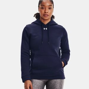 Women's UA Hustle Fleece Hoodie midnight navy